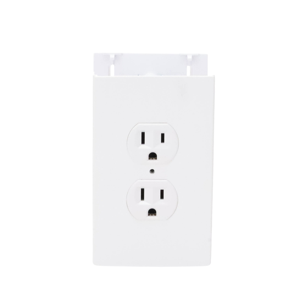 Contacto eléctrico doble, soporte y tapa color blanco de PVC auto extinguible, para canaleta TEK100 (5591-10200)