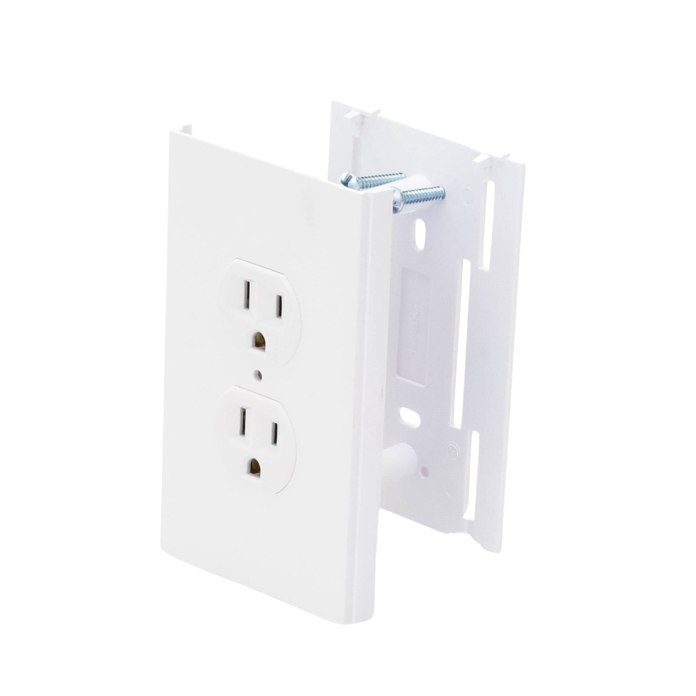 Contacto eléctrico doble, soporte y tapa color blanco de PVC auto extinguible, para canaleta TEK100 (5591-10200)