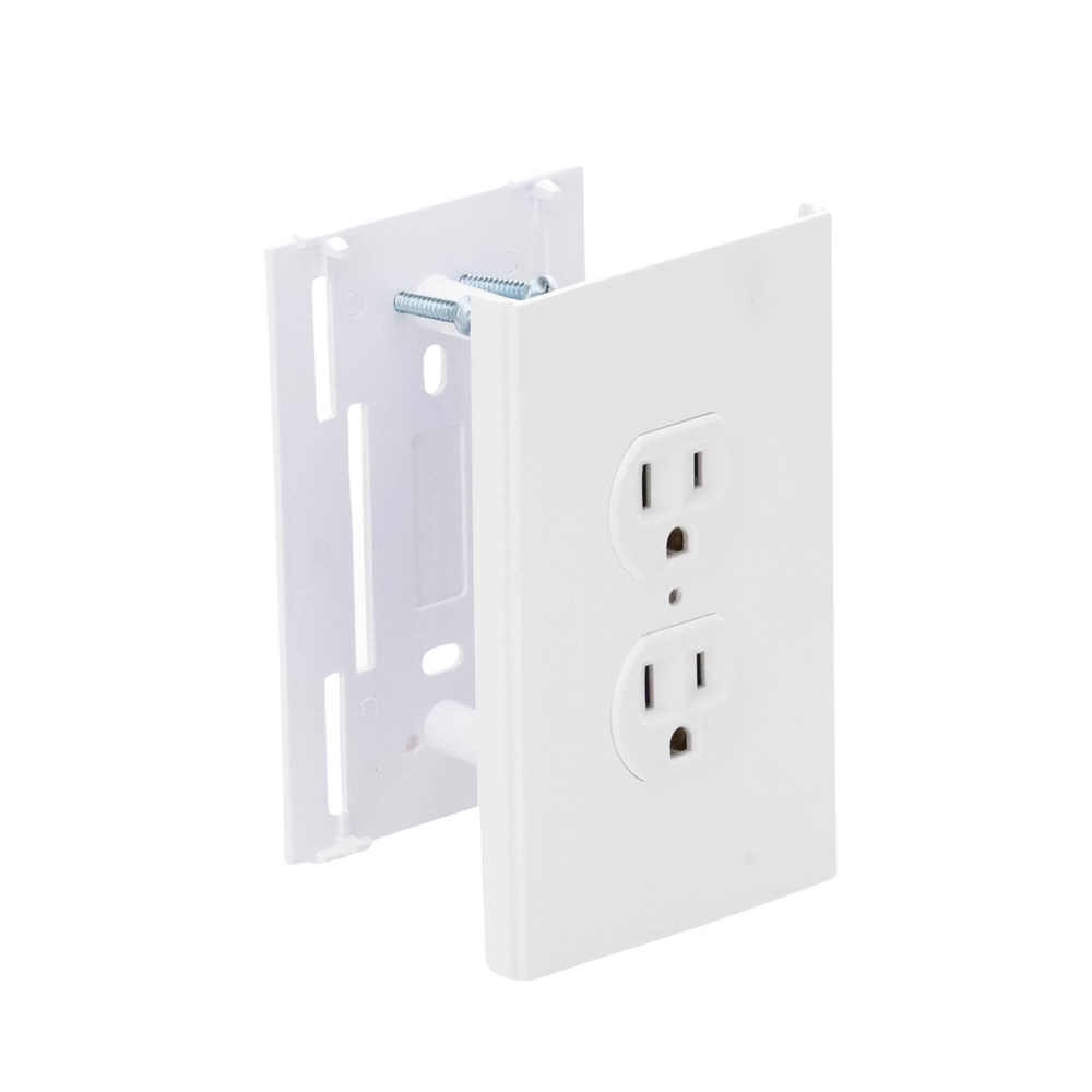 Contacto eléctrico doble, soporte y tapa color blanco de PVC auto extinguible, para canaleta TEK100 (5591-10200)