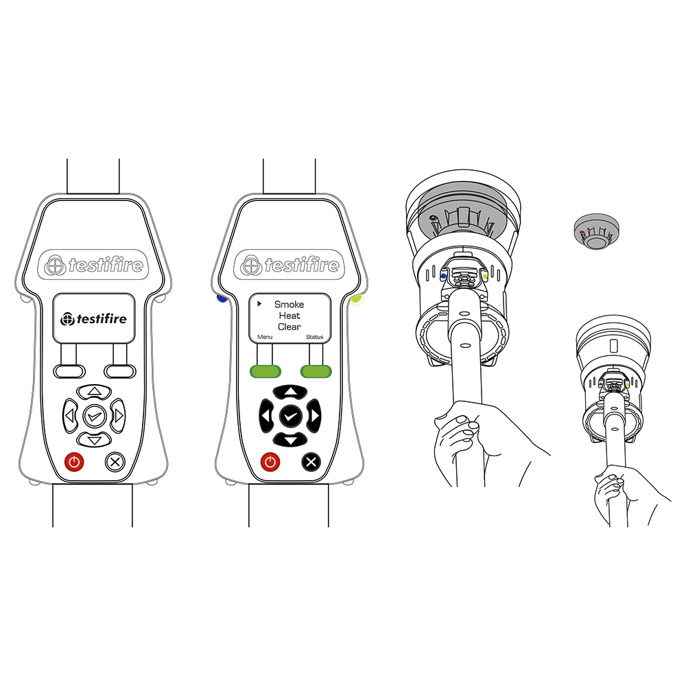 Testifire 2-in-1 Advanced Smoke and Temperature Tester for Fixed Temperature, Rise Rate, and Up to 90°C