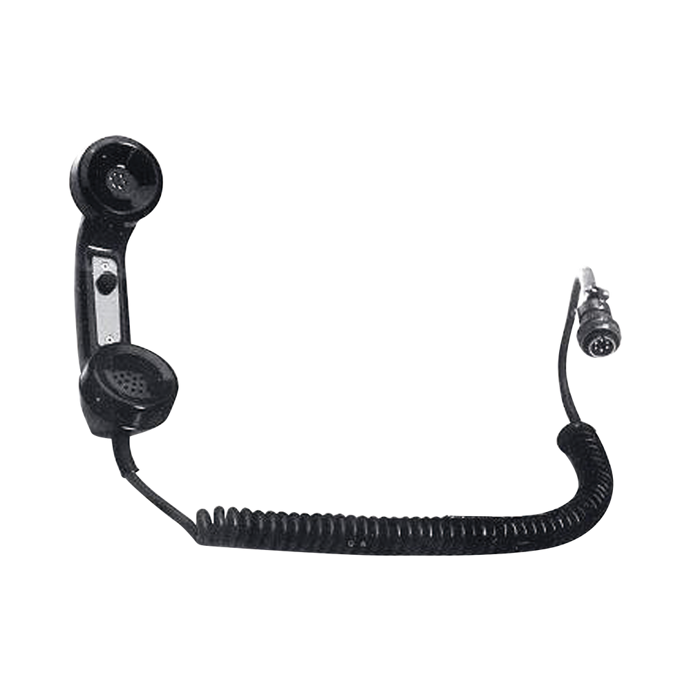 Auricular Tipo Telefónico para Radios de Locomotora, Botón PTT de uso Rudo, Cable Espiral y Conector AAR