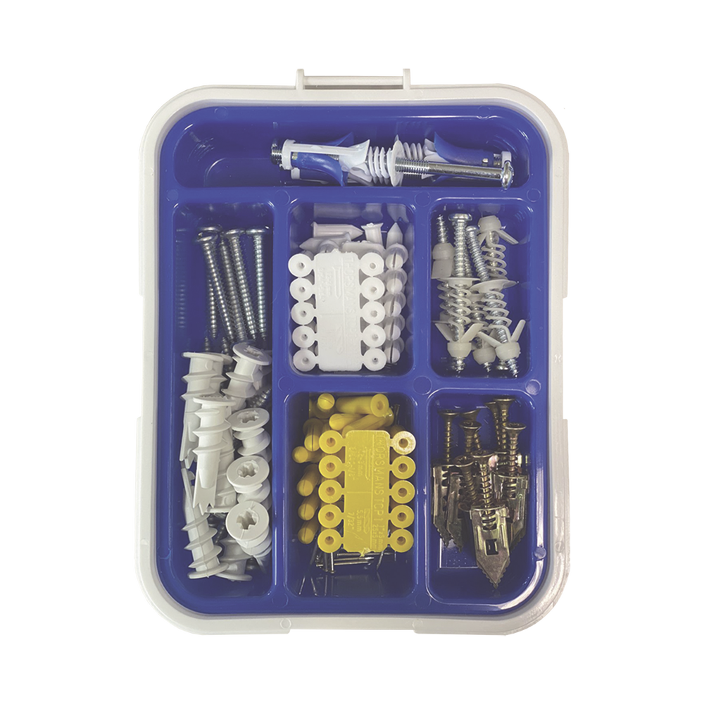 Kit para Sistemas de Fijación en Yeso, Muros Falsos, Tabique hueco, Uso en interiores (91 piezas)