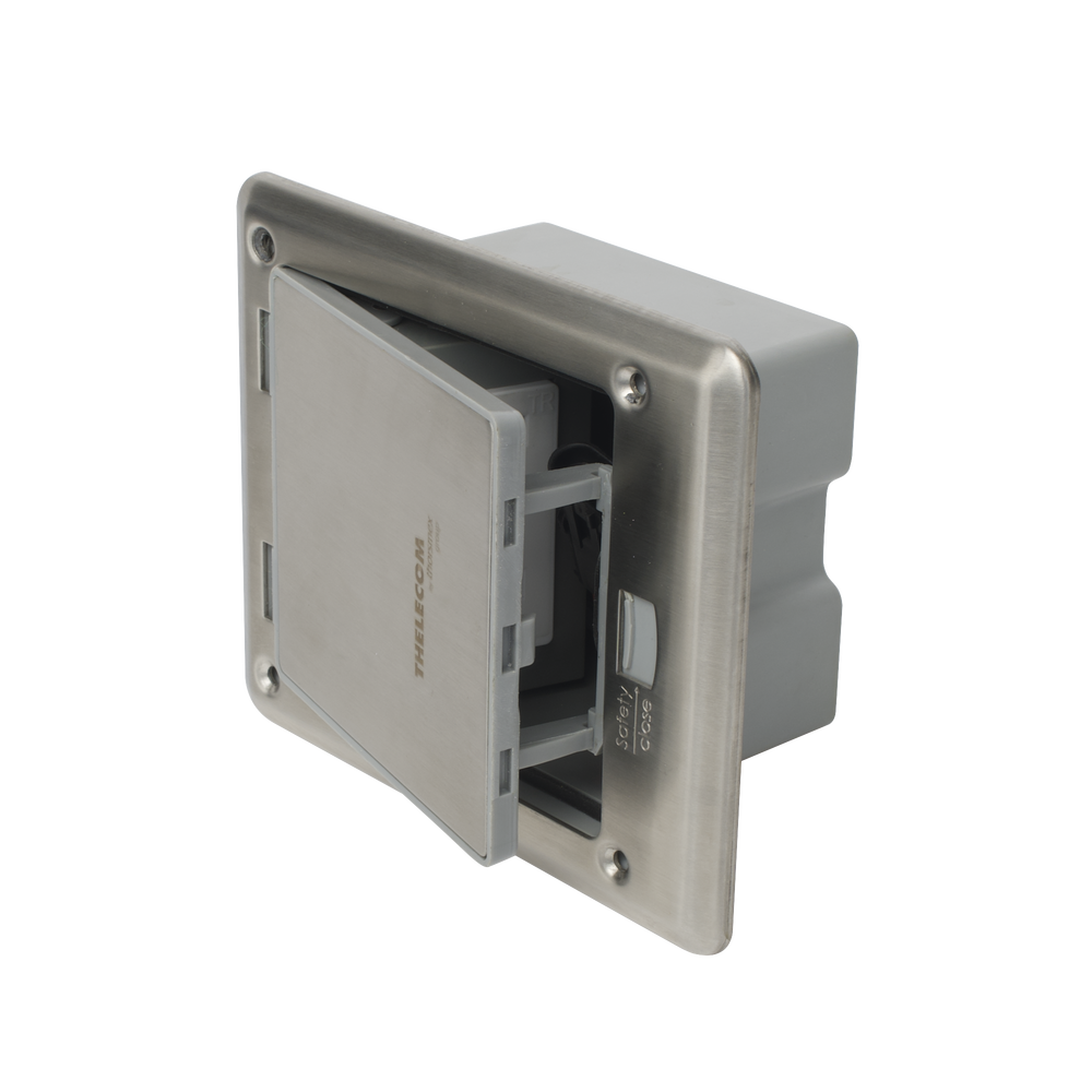 Caja de piso con contacto eléctrico (Duplex), resistente al agua, IP66 (Con tapa cerrada) (11000-53201)