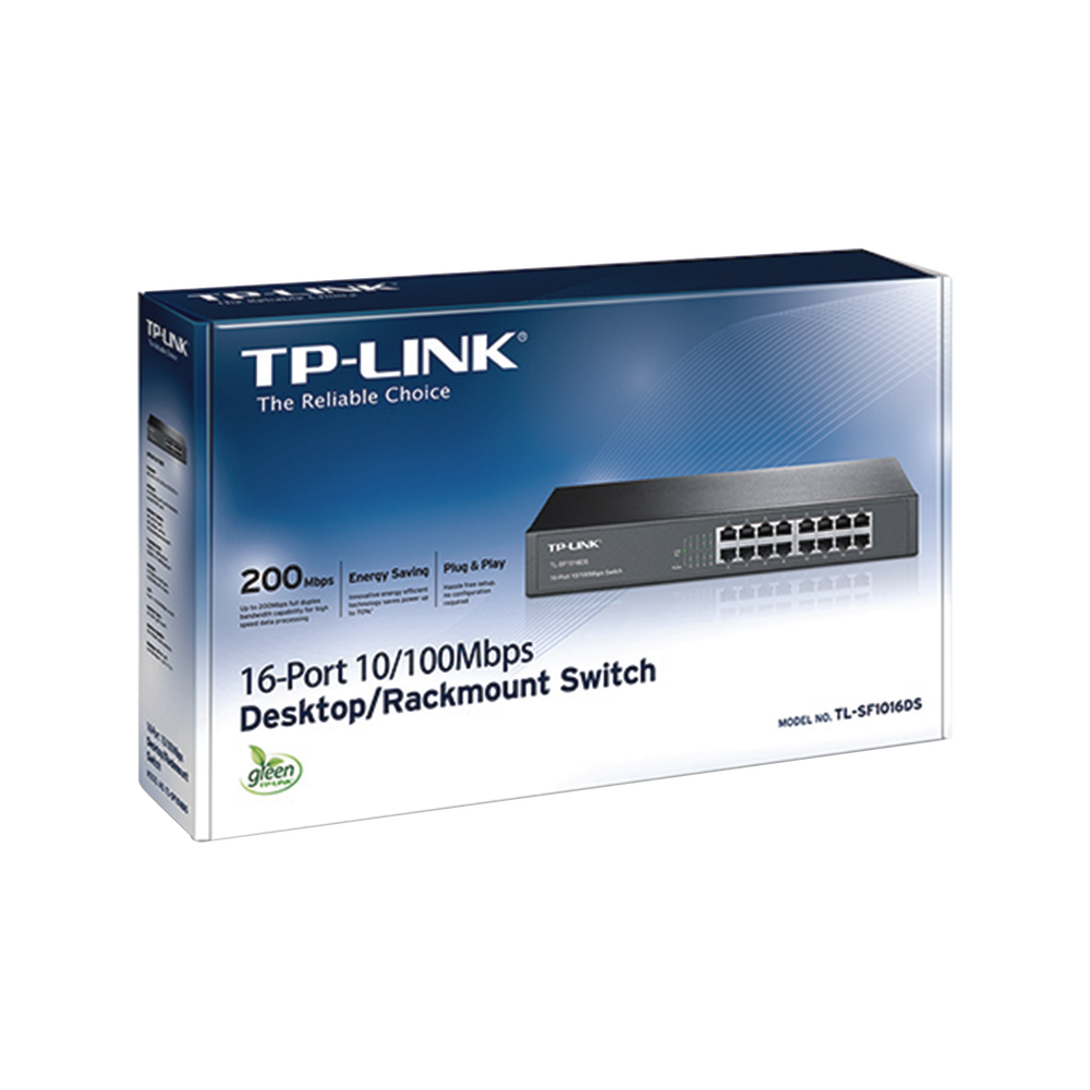 16-Port 10/100 Mbps Unmanaged Desktop and Rackmount Switch