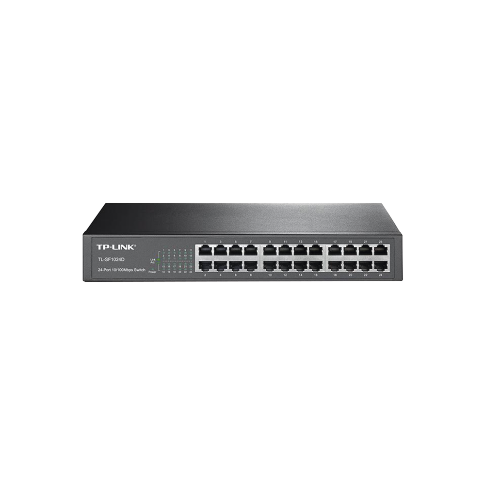 Switch no administrable de 24 puertos 10/100 Mbps para escritorio/rack