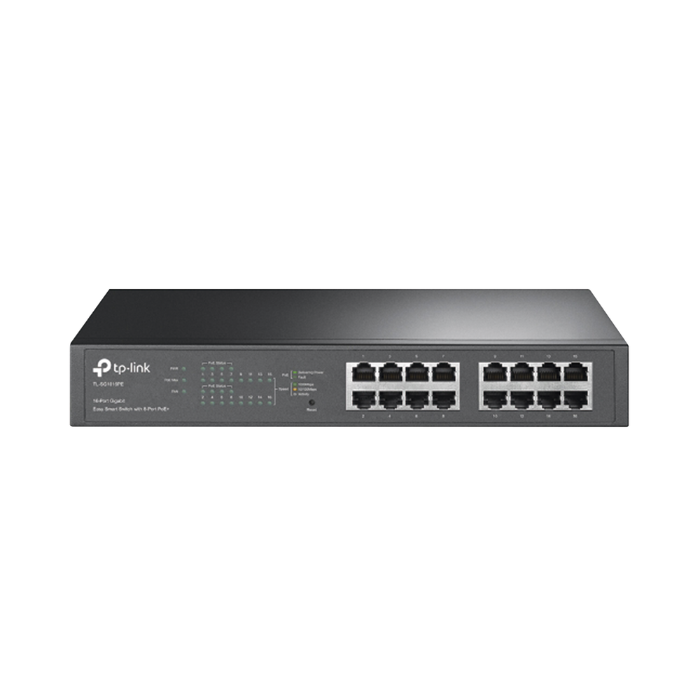 Easy Smart PoE+ Switch, 16 10/100/1000Mbps ports, 8 PoE+ ports, 150W