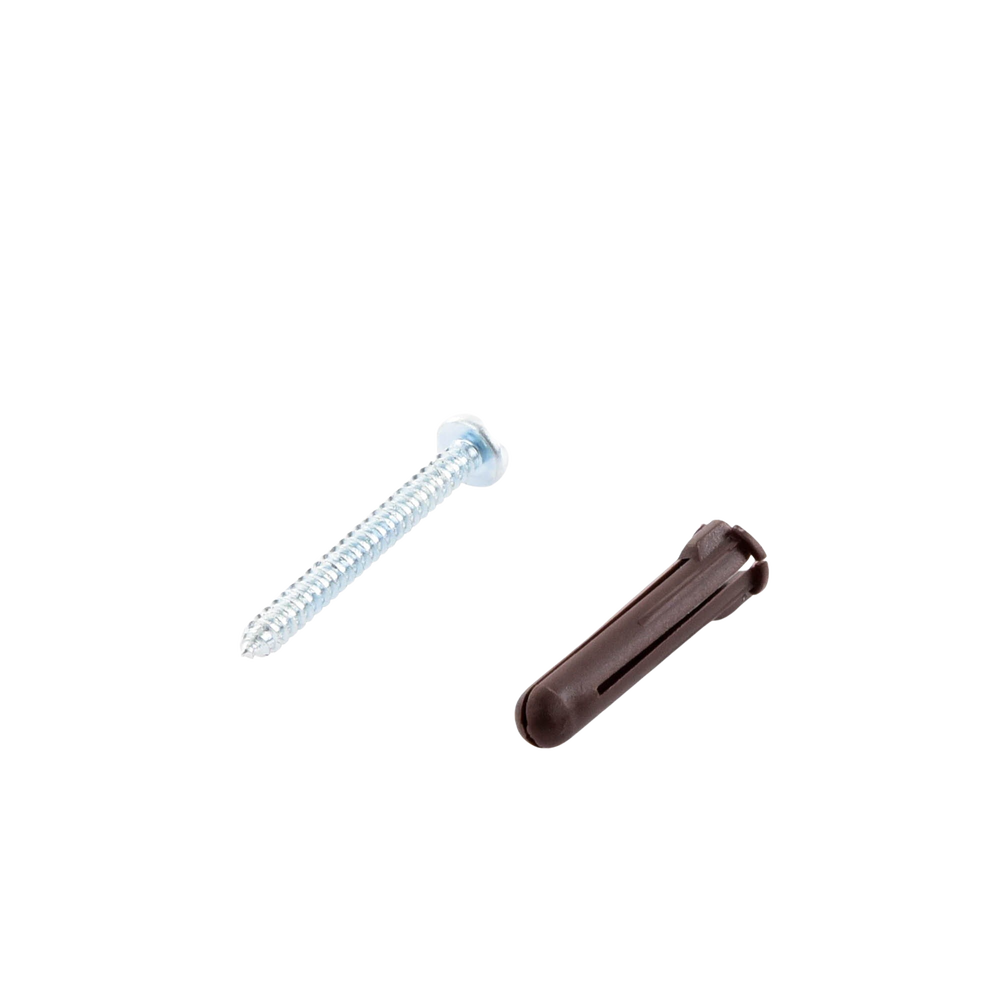 Paquete de 10 taquetes café 1 3/4" y 10 tornillos 10mm x 1 3/4" (1104-05002)