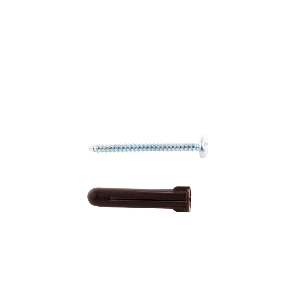 Paquete de 10 taquetes café 1 3/4" y 10 tornillos 10mm x 1 3/4" (1104-05002)