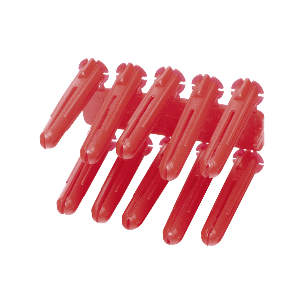 Taquete de 1/4 plástico paquete de 100 piezas para fijar objetos con tornillo en muros y techos de concreto o superficies sólidas, compatible con tornillo TH10X de 10 x 1 1/2" (1103-03100)