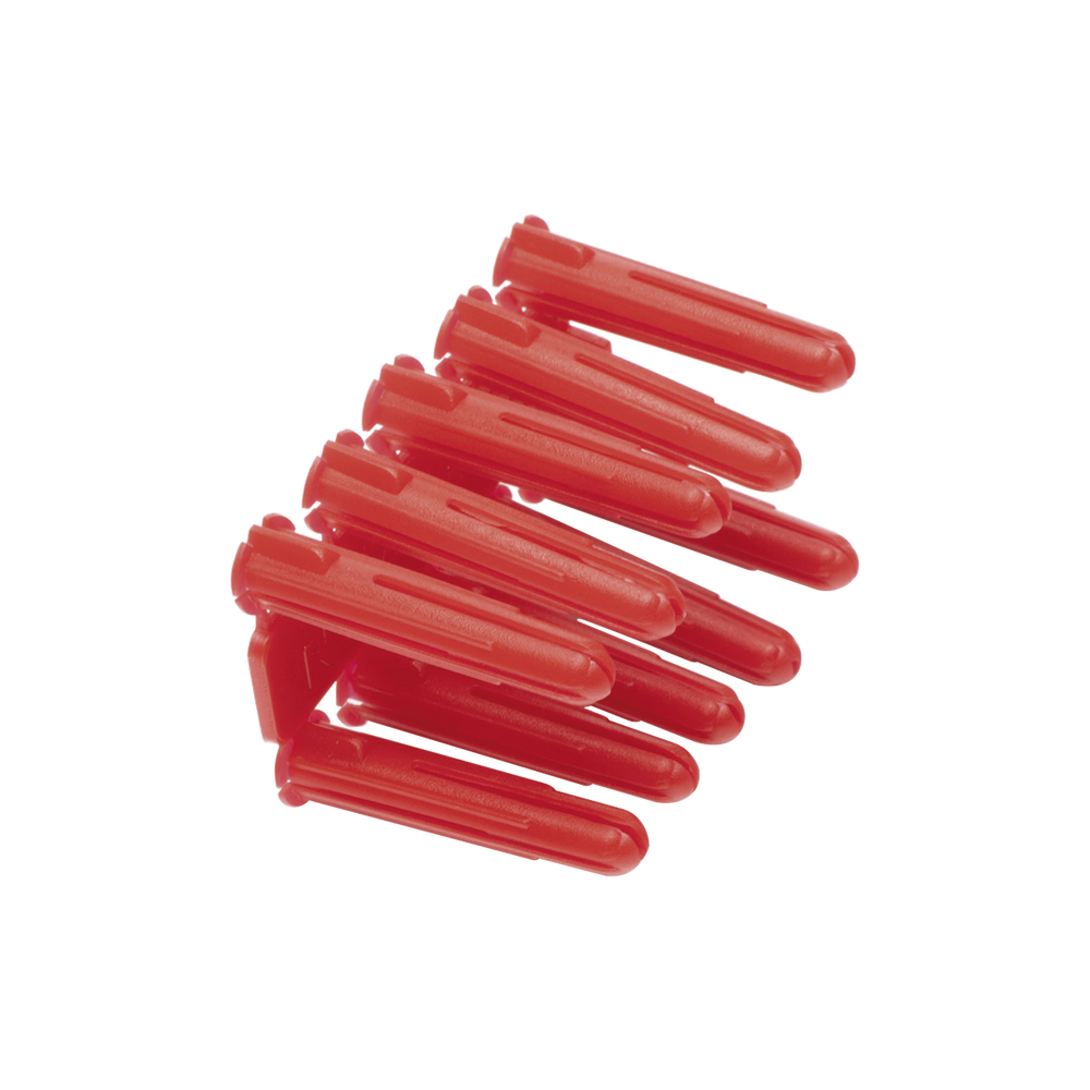 Taquete de 1/4 plástico paquete de 100 piezas para fijar objetos con tornillo en muros y techos de concreto o superficies sólidas, compatible con tornillo TH10X de 10 x 1 1/2" (1103-03100)