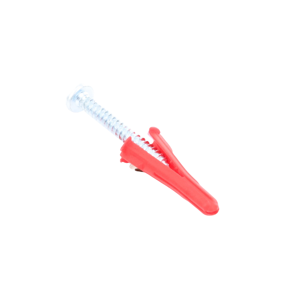 Paquete de 10 taquetes rojos 1 1/2" y 10 tornillos 10mm x 1 1/2" (1103-05002)
