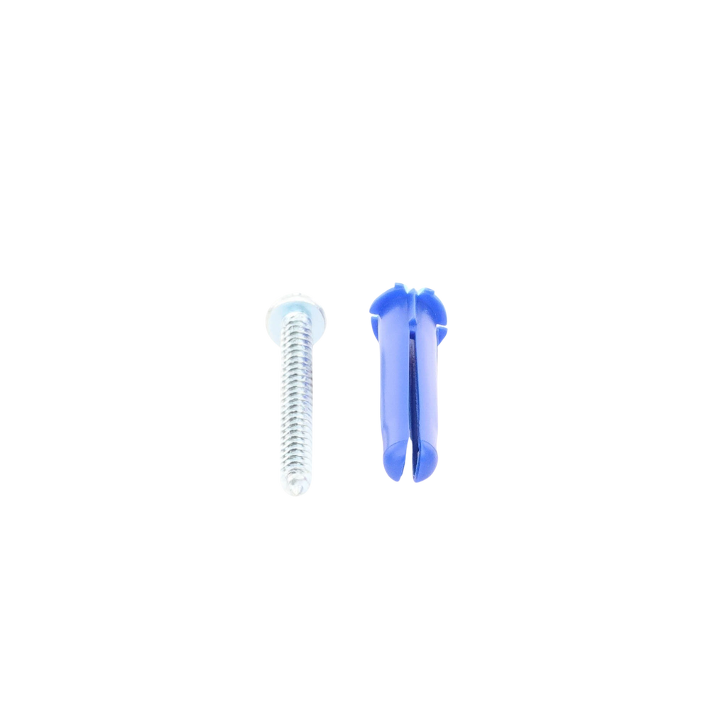 Paquete de 6 taquetes azul 2" y 6 tornillos 12mm x 2" (1105-05002)