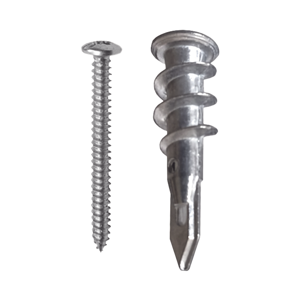 Taquete Métalico TPD Zinc con tornillo 8 x 1 1/4", Ideal para Uso con carteles publicitarios, Electrodomésticos