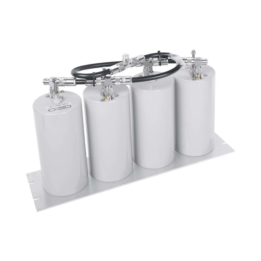 Bandpass-Band Reject Duplexer, 400-470 MHz, 4 Cavities (4" Dia.) 5 MHz, 250 Watt, N Female