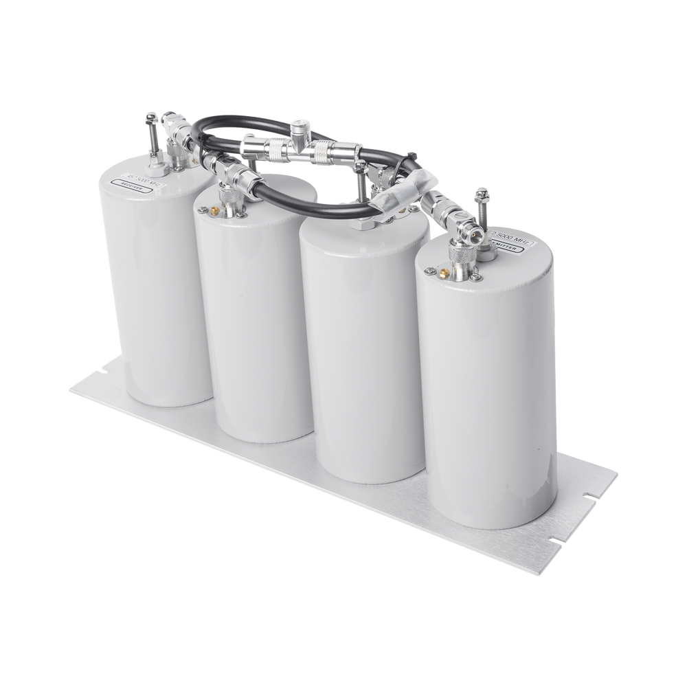 Duplexer Pasa Banda-Rechazo de Banda, 400-470 MHz, 4 Cavidades (4"Dia.) 5 MHz, 250 Watt, N Hembra