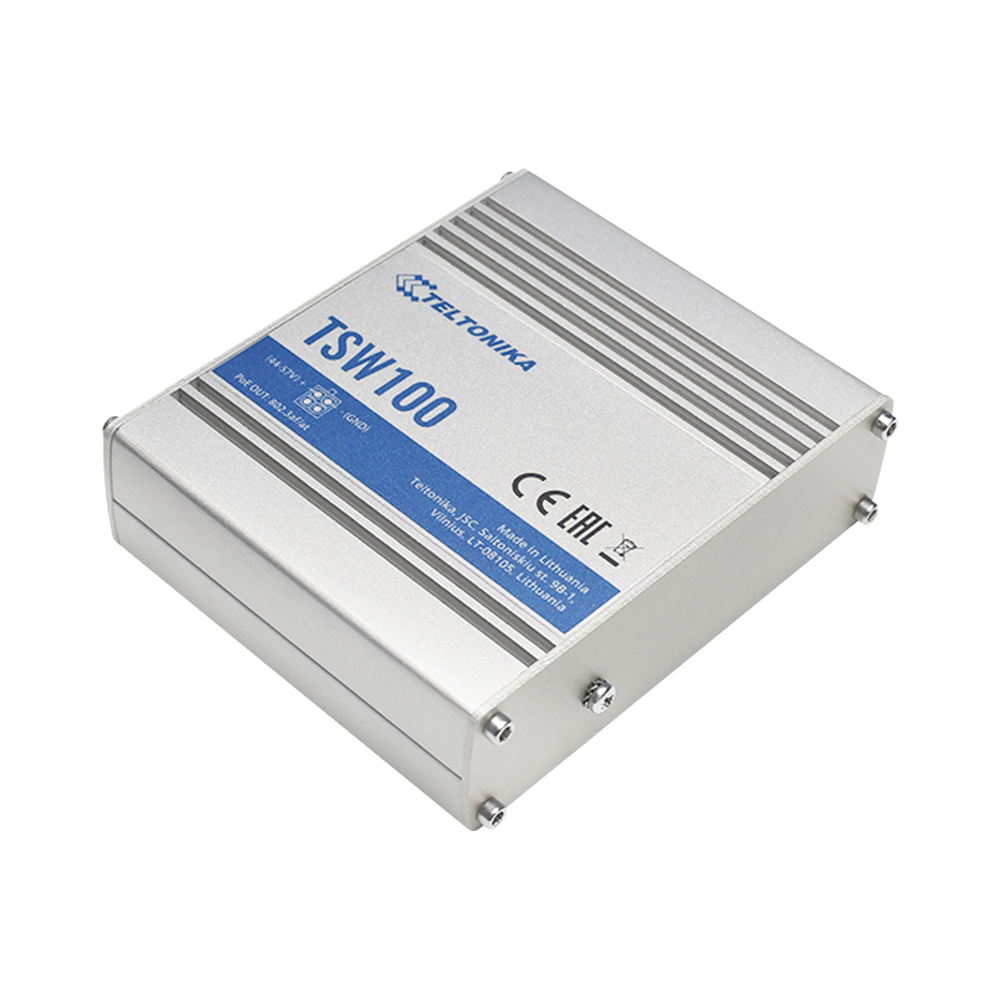 Unmanaged Industrial Switch 5 Gigabit ports, PoE on 4 ports 802.3af/at (120W)