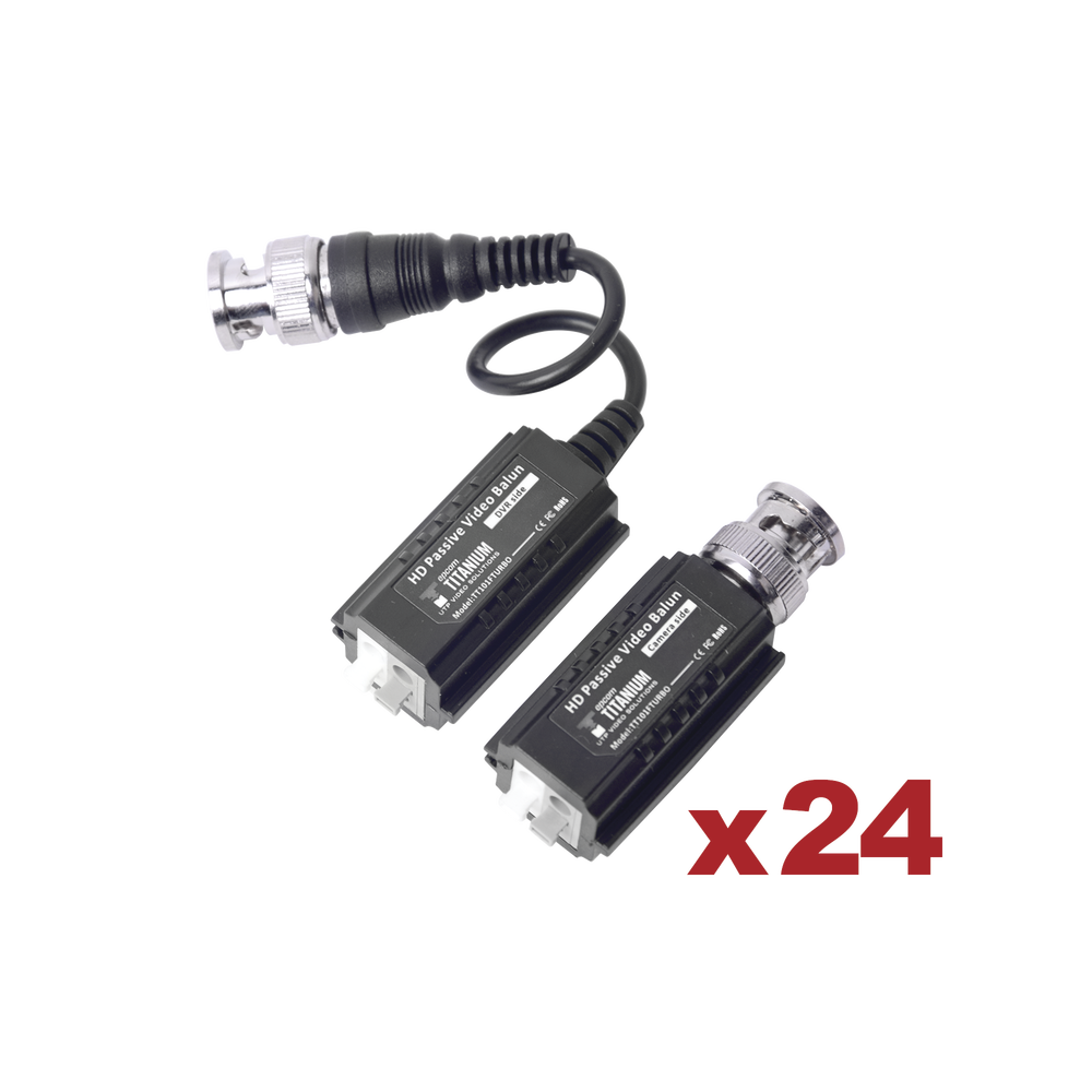 Kit de 24 pares de transceptores pasivos TurboHD para aplicaciones de video por UTP cat 5e/6 en alta definición
