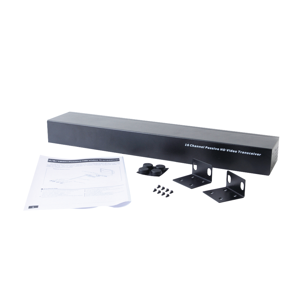 (TRANCEPTOR) 16-CHANNEL PASSIVE VIDEO RECEIVER / 4K Resolution / Compatible with Cat 5e/6 UTP cable / Compatible with HD-TVI/CVI/AHD/CVBS / ALL INCLUSIVE FOR RACK / Built-in surge protection.