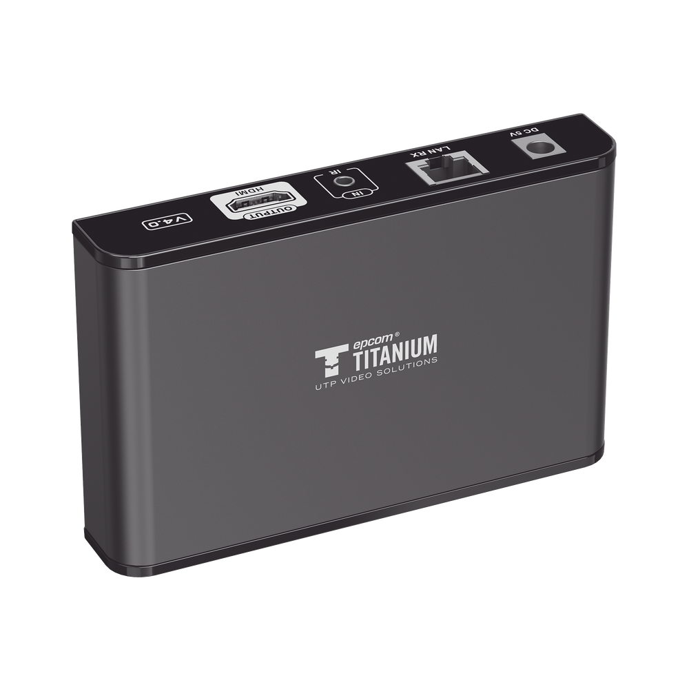 Receptor Compatible para Kits TT-383PRO4.0 / Resolución 1080P@60Hz / Cat 5e/6 / Distancia de 120 m / Control IR / Protocolo HDbitT / Compatible con Switch Gigabit .