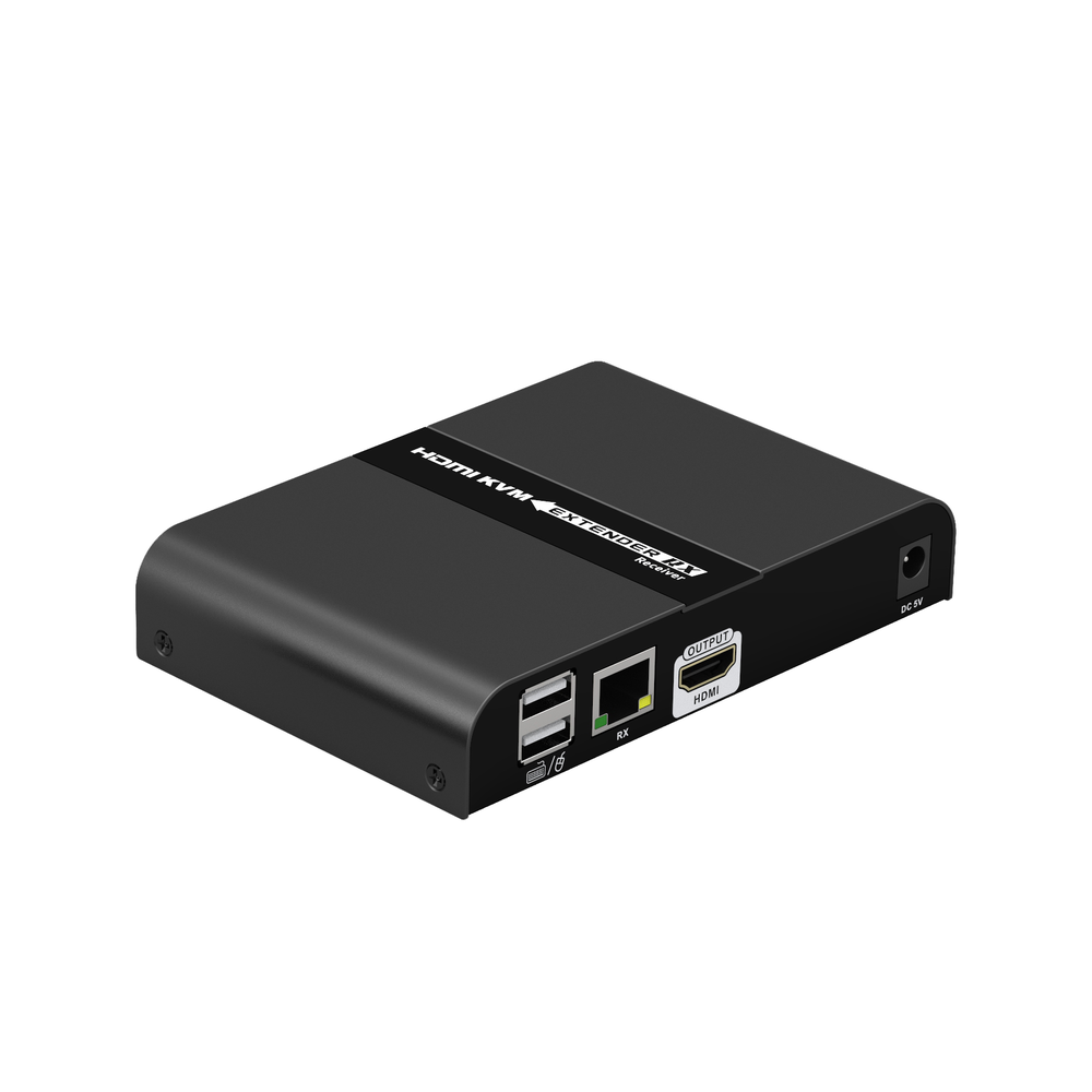 Receptor Compatible para Kits TT671KVM / Resolución 4K@30Hz / Cat 6/6A/7 / Distancia de 100 m / IPCOLOR / Cero Latencia / Control IR / Compatible con Switch Gigabit para control KVM múltiple.