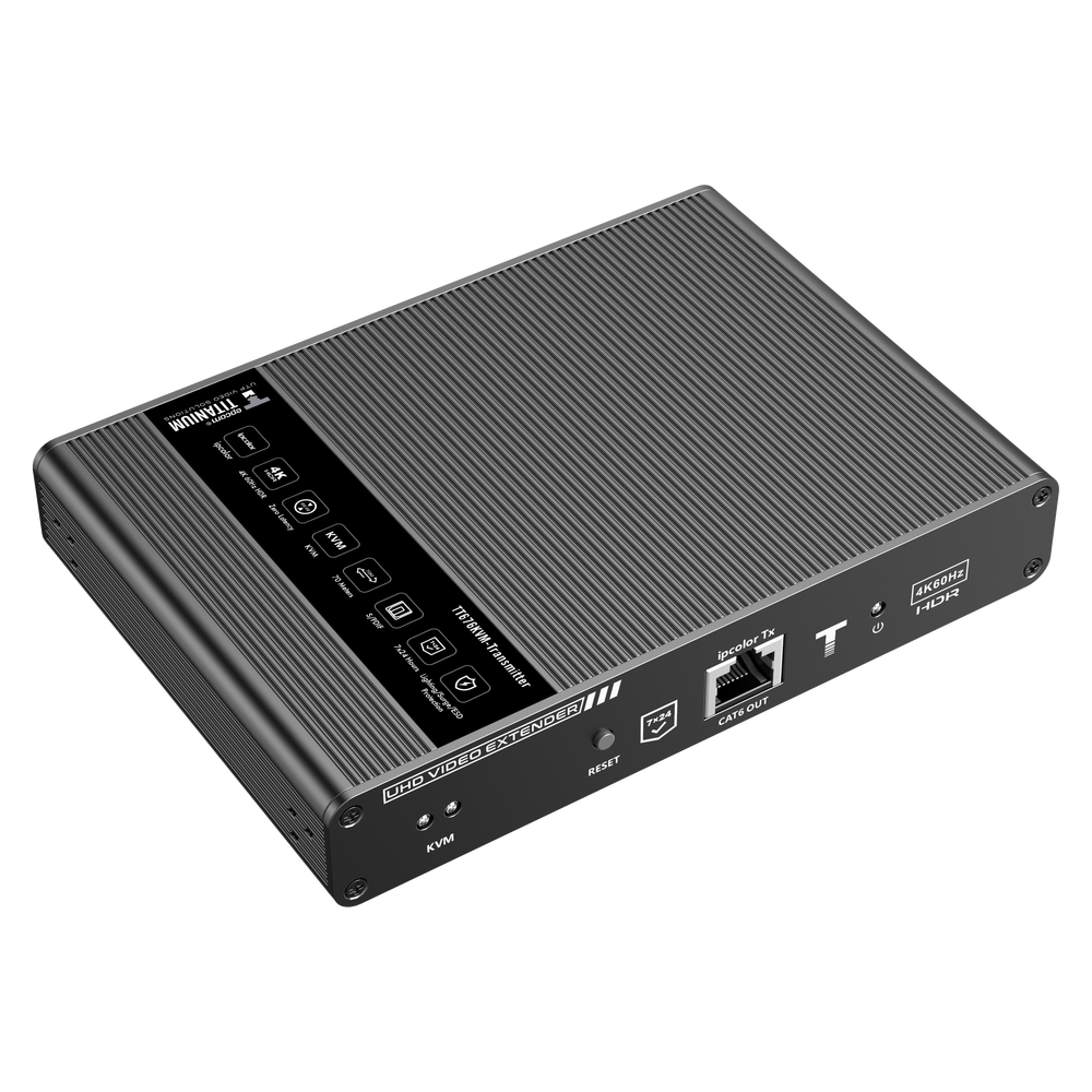 Kit extensor KVM (HDMI y USB) hasta 70 metros / Resolución 4K @ 60 Hz/ Cat 6, 6a y 7 / IPCOLOR / CERO LATENCIA / HDR10 / Salida Loop / IR bidireccional / Puerto S/PDIF / Uso 24/7 / Transmite el Video y Controla tu DVR vía USB a distancia.