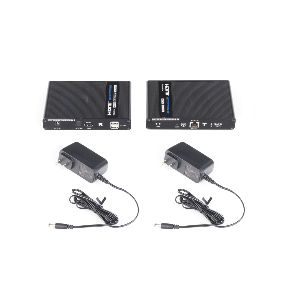 Kit extensor KVM (HDMI y USB) hasta 70 metros / Resolución 4K @ 60 Hz/ Cat 6, 6a y 7 / IPCOLOR / CERO LATENCIA / HDR10 / Salida Loop / IR bidireccional / Puerto S/PDIF / Uso 24/7 / Transmite el Video y Controla tu DVR vía USB a distancia.