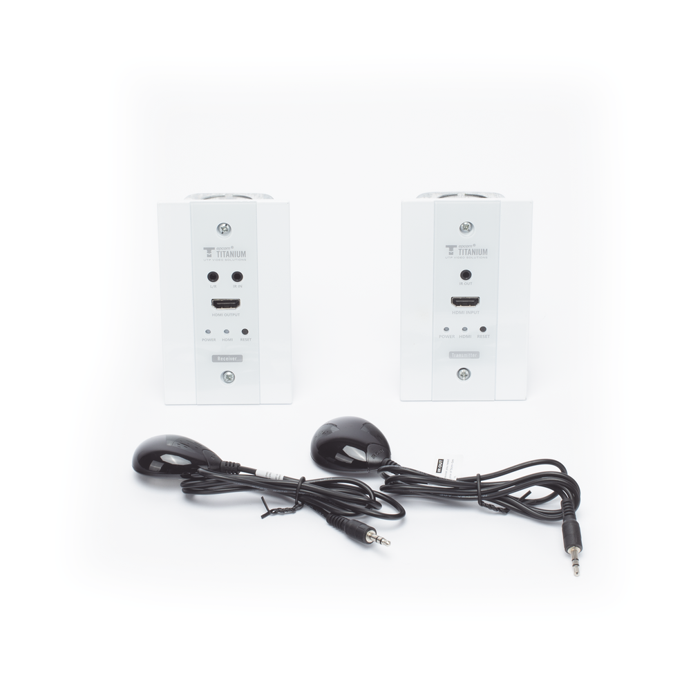 HDMI Extender Kit on WALL PLATES for distances of 70 meters / 4K Resolution @ 60Hz / Cat 6/6A/ 7 / HDR/ IPCOLOR/ Zero Latency / Supports Remote Control / 2.74 x 4.49” Wall Plate (US Standard Size)