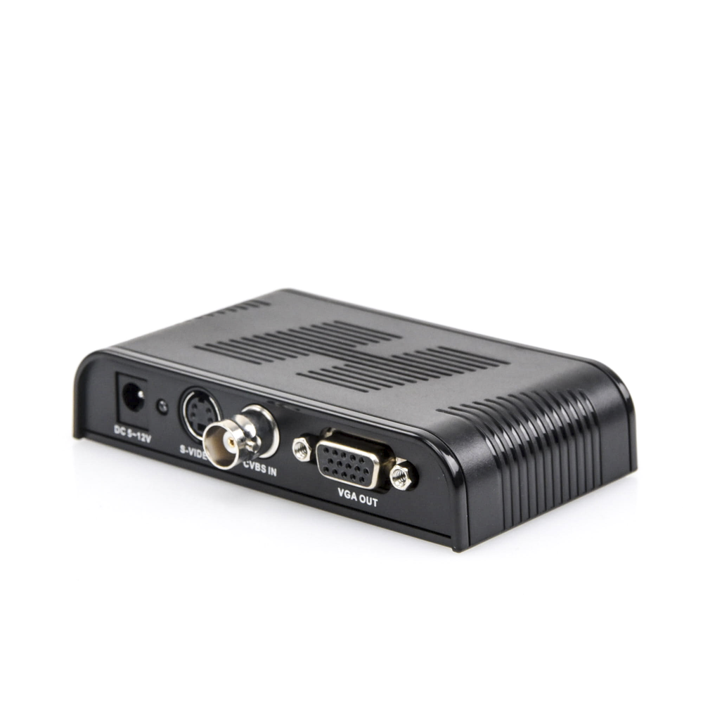 Convertidor de S-VIDEO, BNC (CVBS), VGA a VGA / Resolución 1080P @60Hz / Soporta ajuste de Brillo, contraste, saturación de color / Alimentacion incluida.