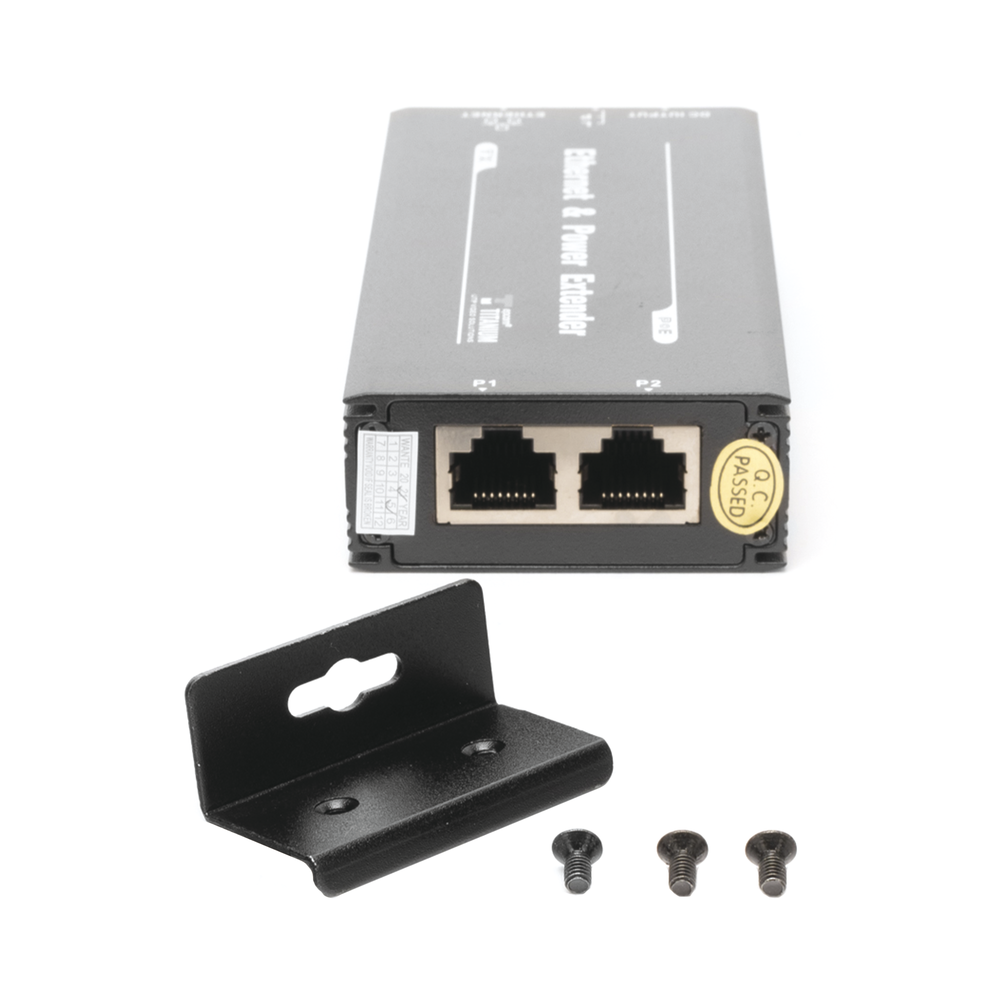 (POE 600 METERS) Transmitter for PoE Extender TT-8001R / 1 Port for video reception and power (PoE) / IDEAL FOR IP DOMES AND CAMERAS / Cascade Connection / Supports 60 W PTZs / Supports IEEE802.3af/at