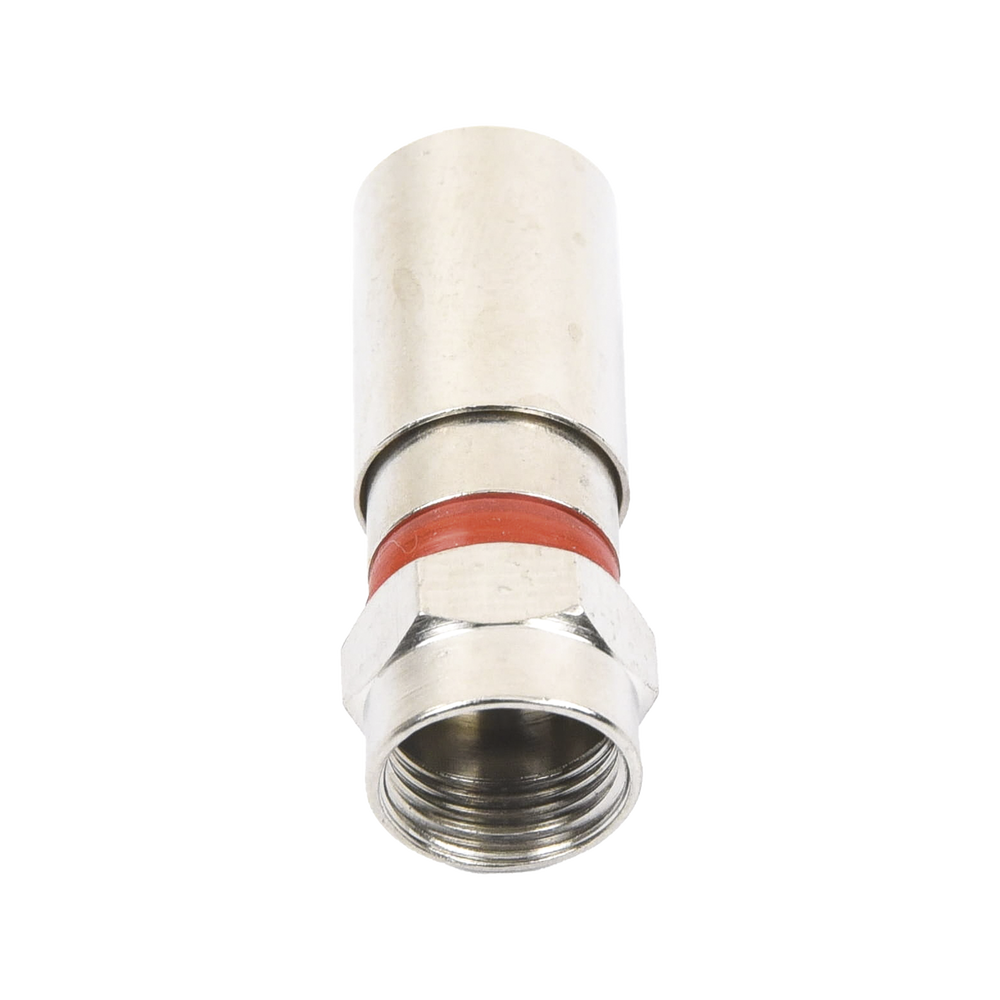 F Male Compression Connector, Metallic for RG-59 cable, Nickel-Plated Bronze Body.