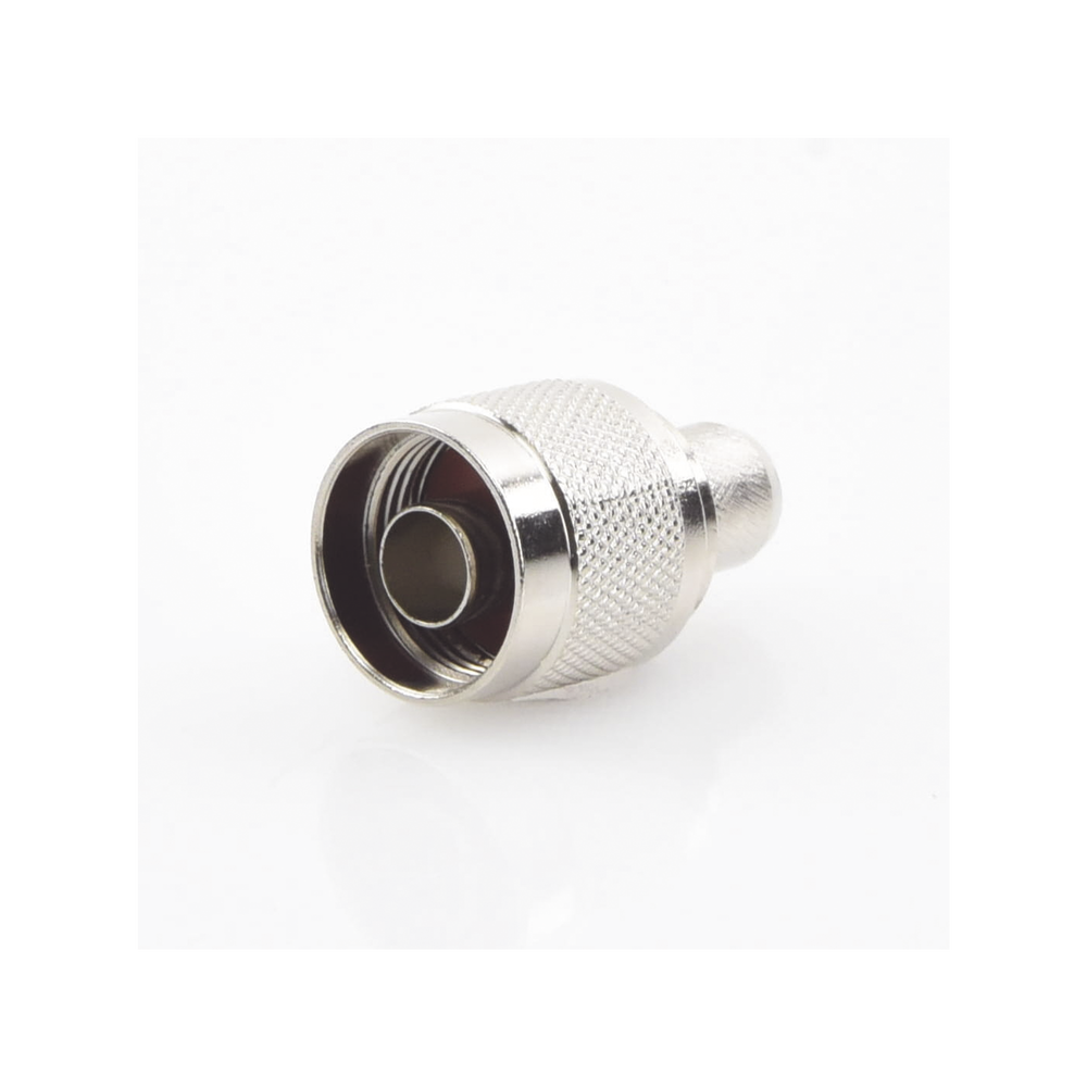 N Male Connector for 75 Ohm Folding Ring for RG-11 cable, Nickel/Gold/Teflon.