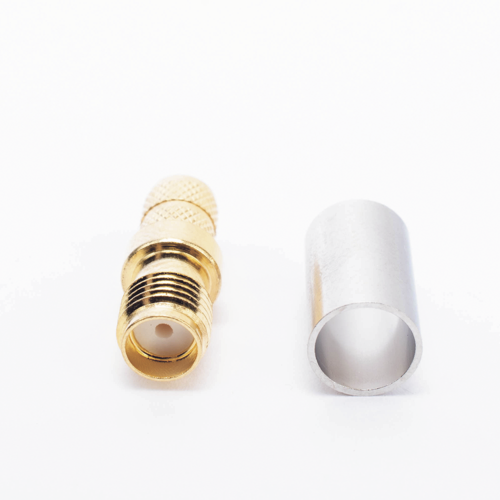 Reverse SMA Female Connector with Folding Ring for RG-8/X, 9258, LMR-240, LMR-240UF, LMR-LW240 Cable, Gold/Gold/Teflon.