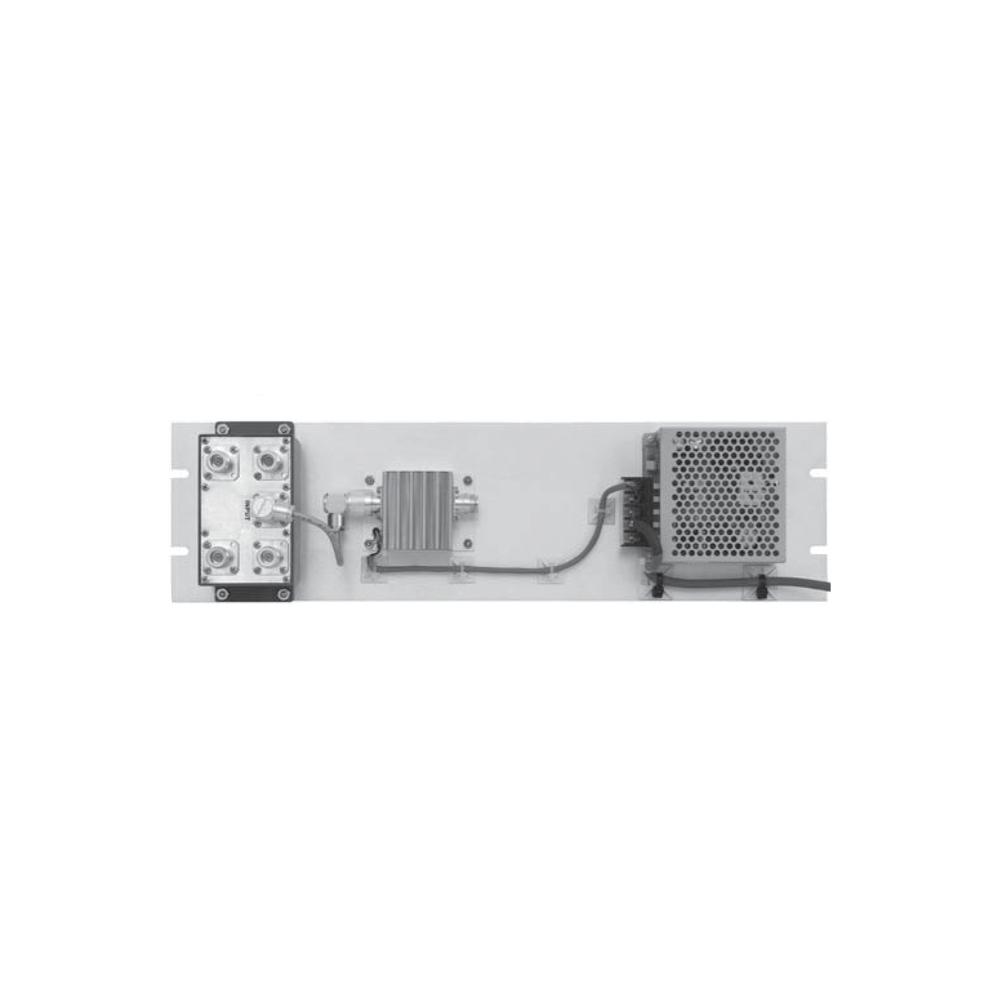 Multiacoplador de 400-512 MHz, 4 Salidas, 40 MHz y 0-18 dB de Ganancia.