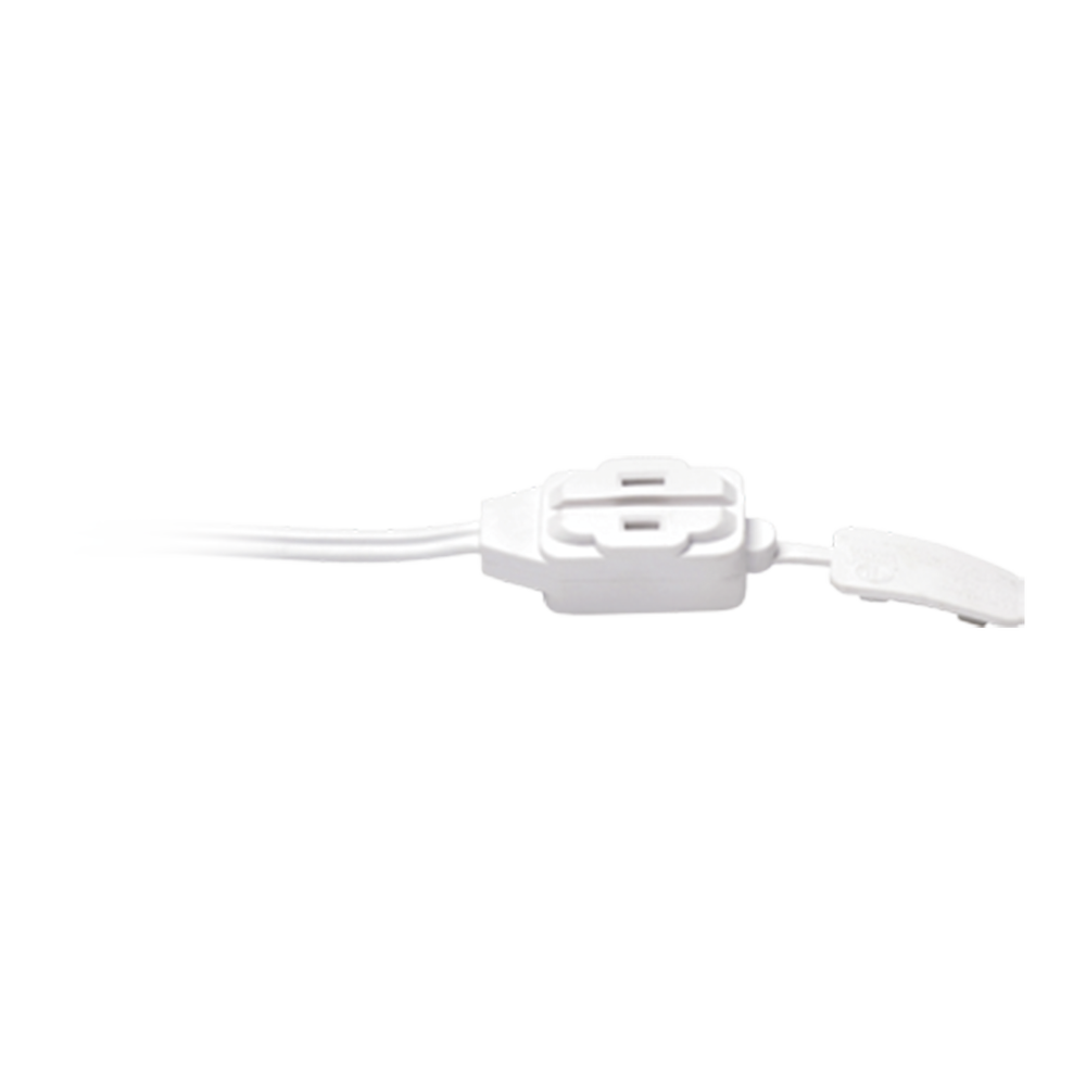 3-outlet polarized white extension cord for indoor use, 1.83 meters long, 16 AWG gauge