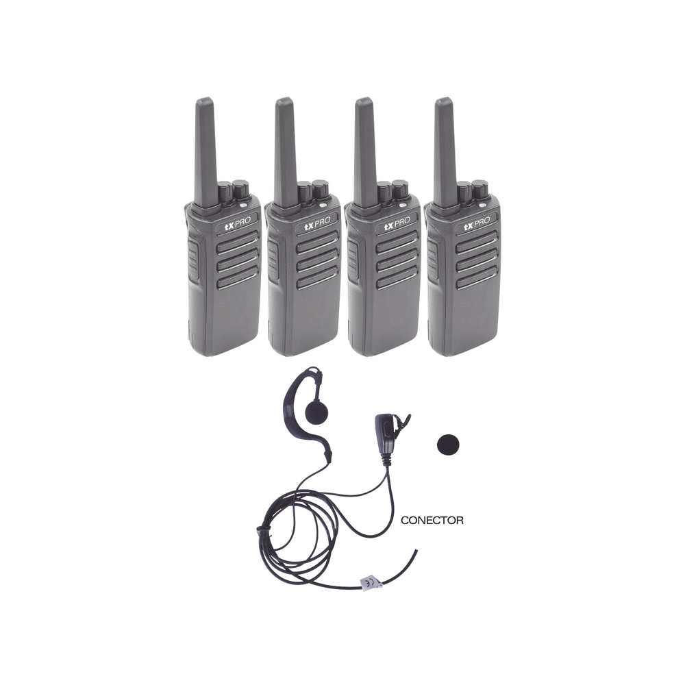 Kit de 4 radios TX500 con accesorio de audio TXEHK