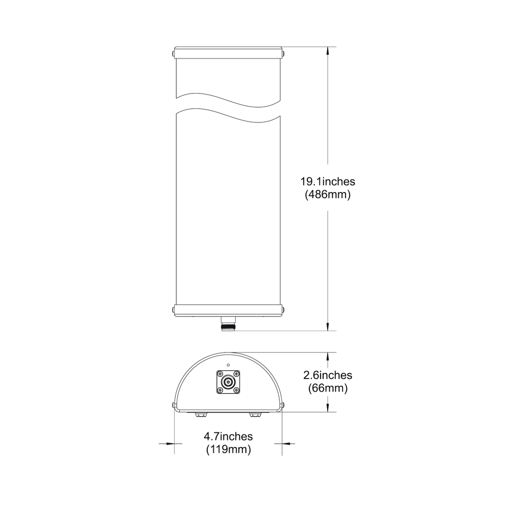 120º Sector Antenna, (5.1 - 5.8 GHz), Gain (15 dBi), Includes tower or mast mount.
