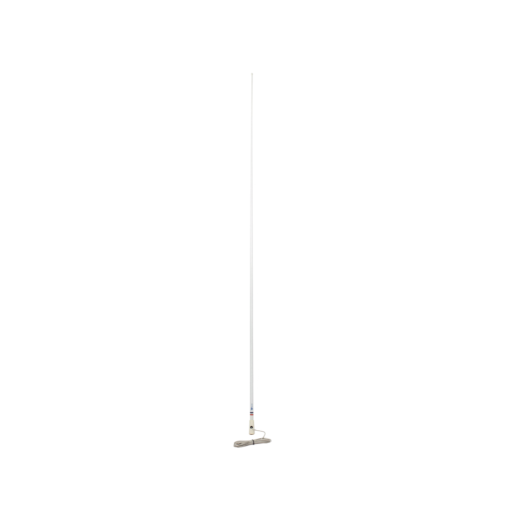 VHF marine antenna in fiberglass in the range of 156 to 163 MHz.