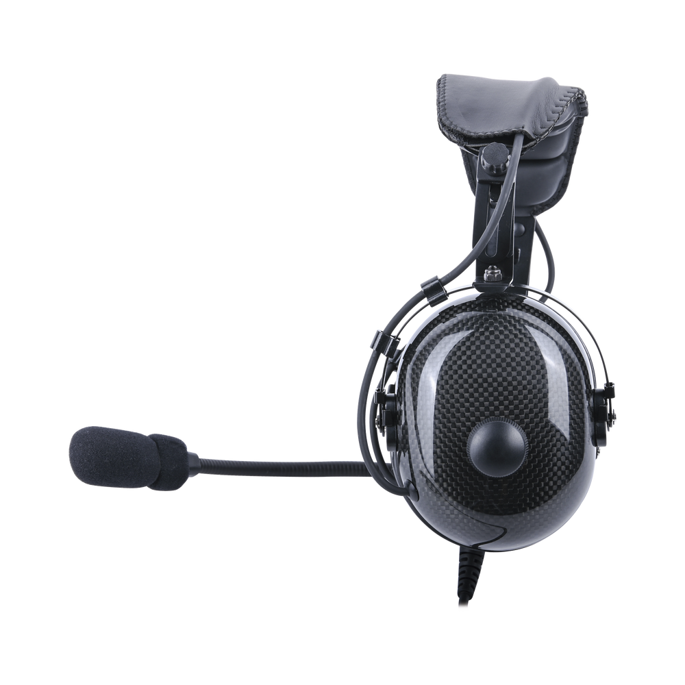 Noise-cancelling headset for airborne radios with universal adapter