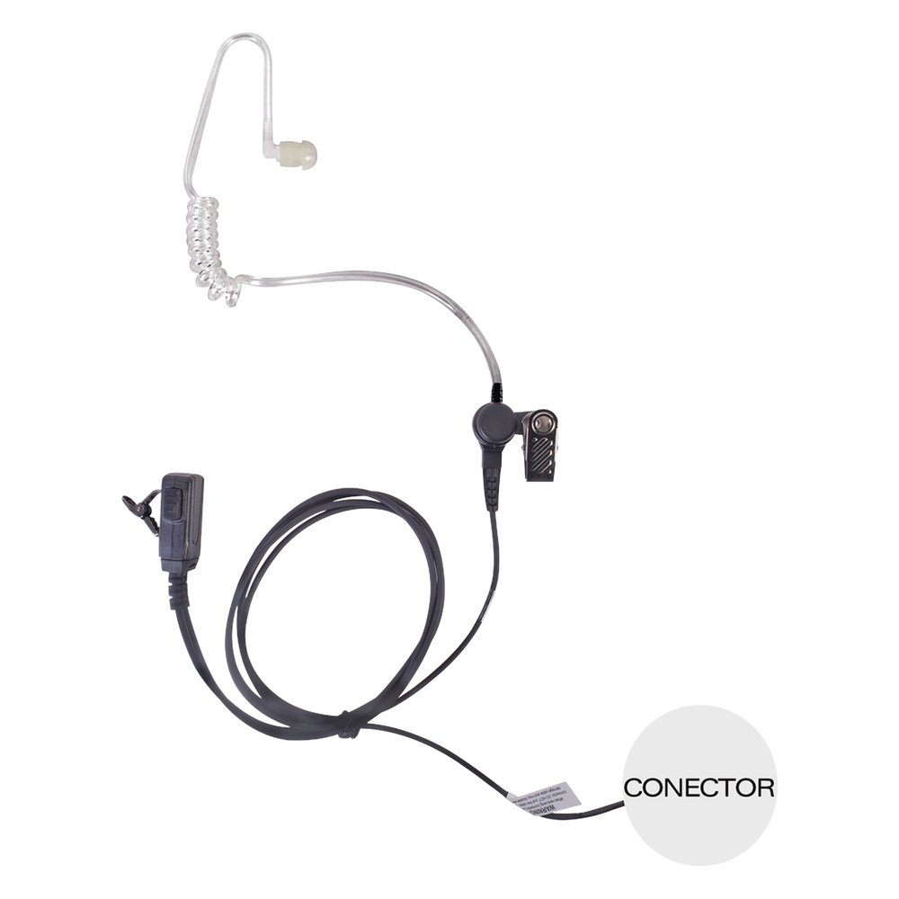 Micrófono - audífono de solapa con tubo acústico transparente para KENWOOD PKT23K con tubo acústico de PU (grado médico)