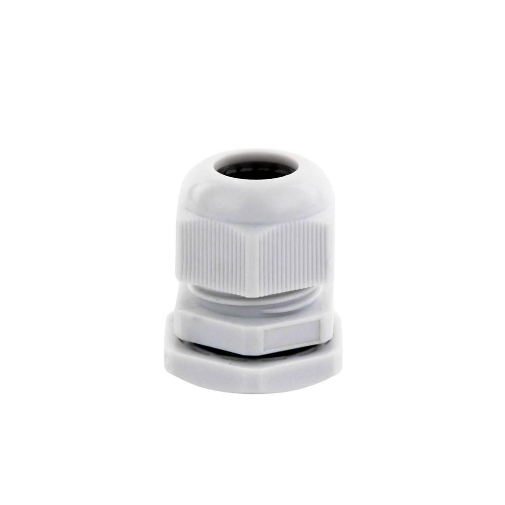 Gray Plastic Gland Type Connector for Cable from 10 to 14 mm Diameter.