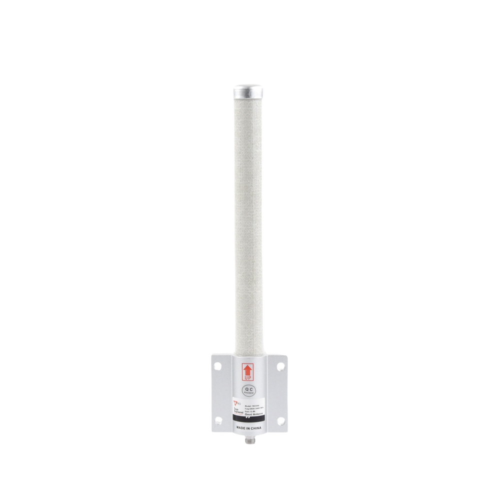 Antena omnidireccional, rango de frecuencia (2.4 GHz), ganancia 6 dBi, conector N-Hembra, Dimensiones 3.8 x 58 cm / Peso 1.4 kg