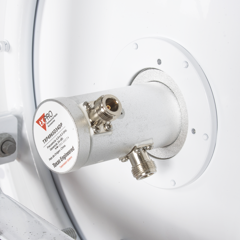 3ft Directional Antenna, 4.9-6.5 GHz, 34 dBi Gain, SMA Connectors, Dual Polarization, Includes Tower or Mast Mount