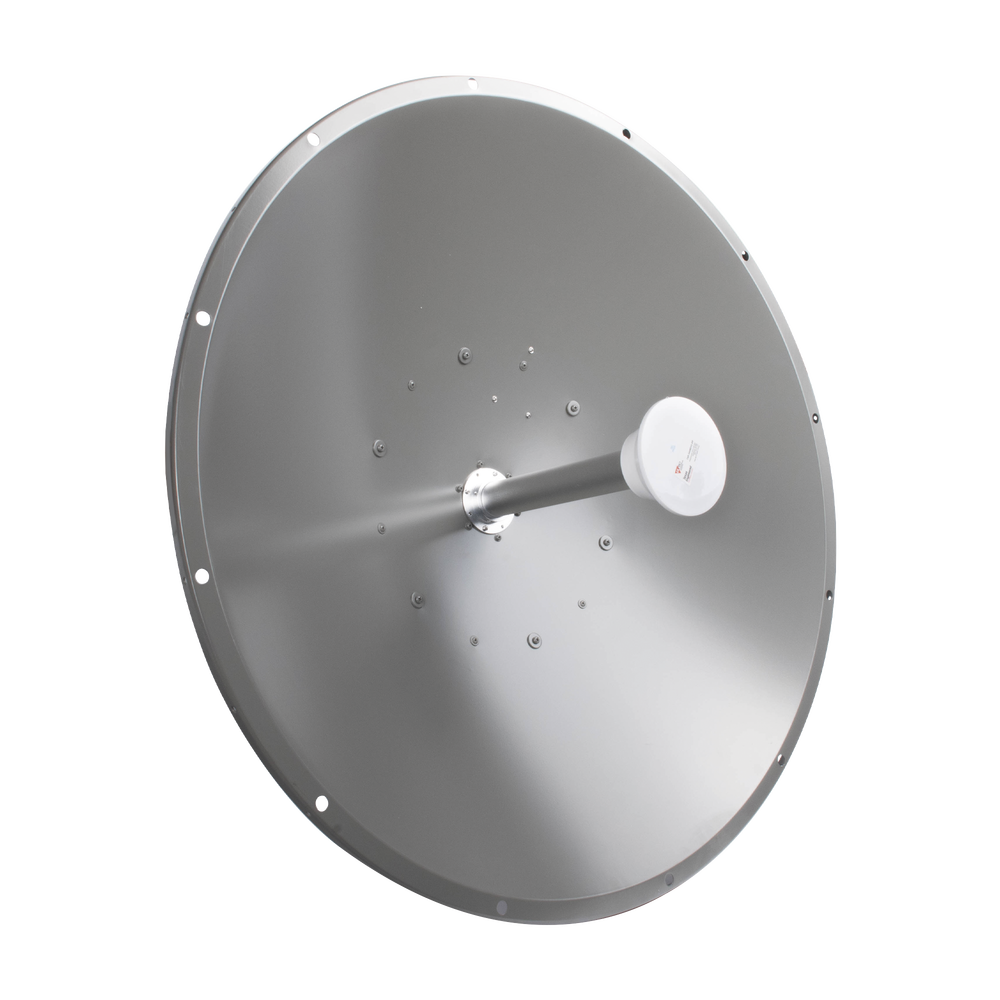 Antena direccional de 3 ft, Ganancia de 32 dBi, Frecuencia (4.9 - 5.8 GHz), Conectores N-Hembra, incluye montaje para torre o mástil