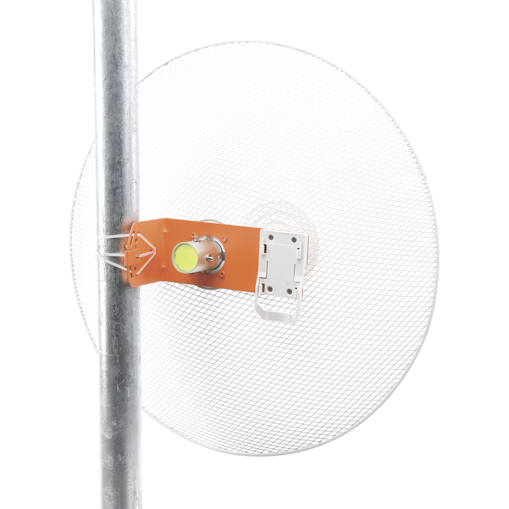 Antena direccional de alta resistencia la viento, Ganancia de 34 dBi, frecuencia (4.9 - 6.5 GHz), Conectores N-hembra, Polarización doble, incluye montaje para torre o mástil