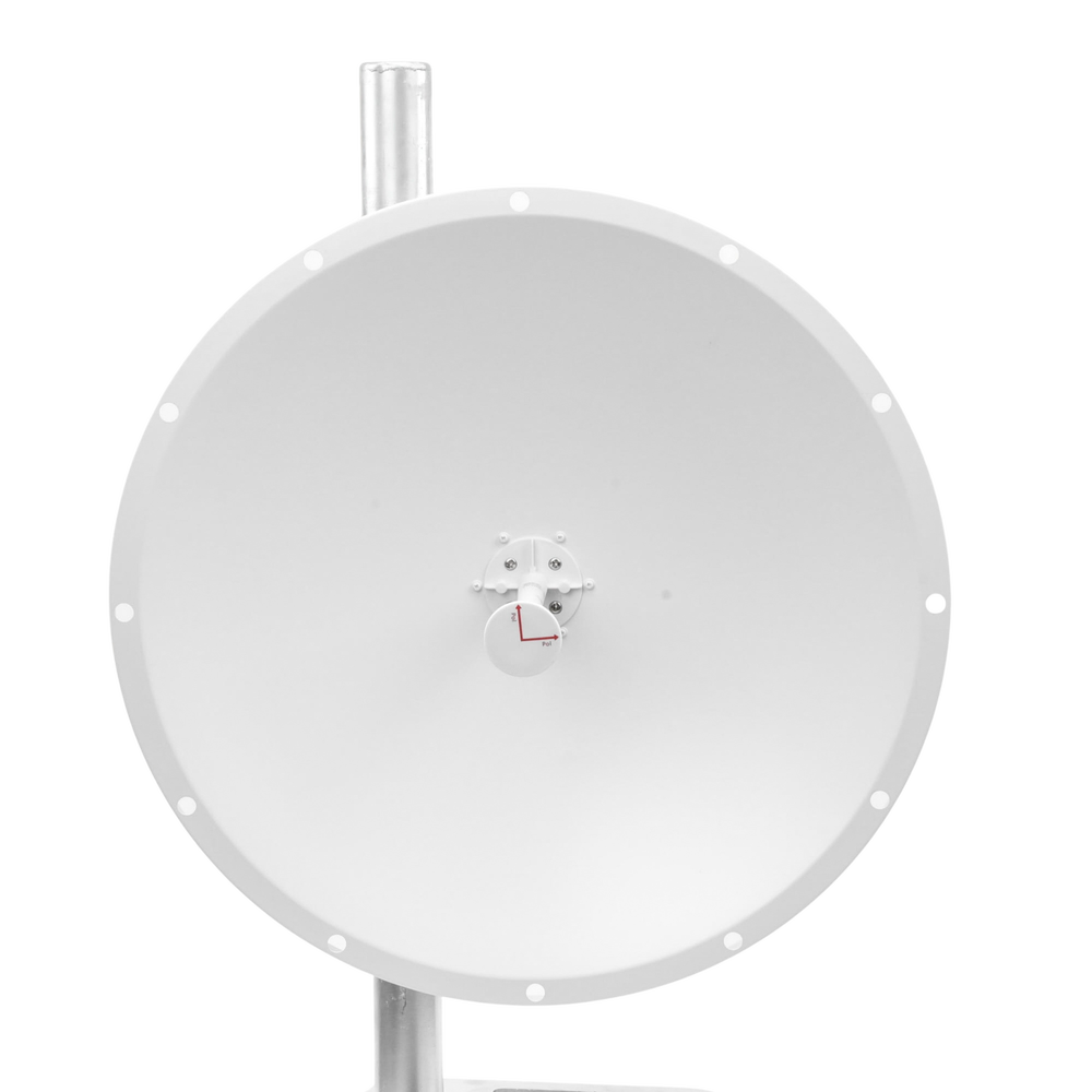 Extended Frequency Directional Antenna / 4.8 - 6.5 GHz / 28 dBi / N-Male connector with jumper included / 90º and 45º polarity / Mounting included for tower or mast