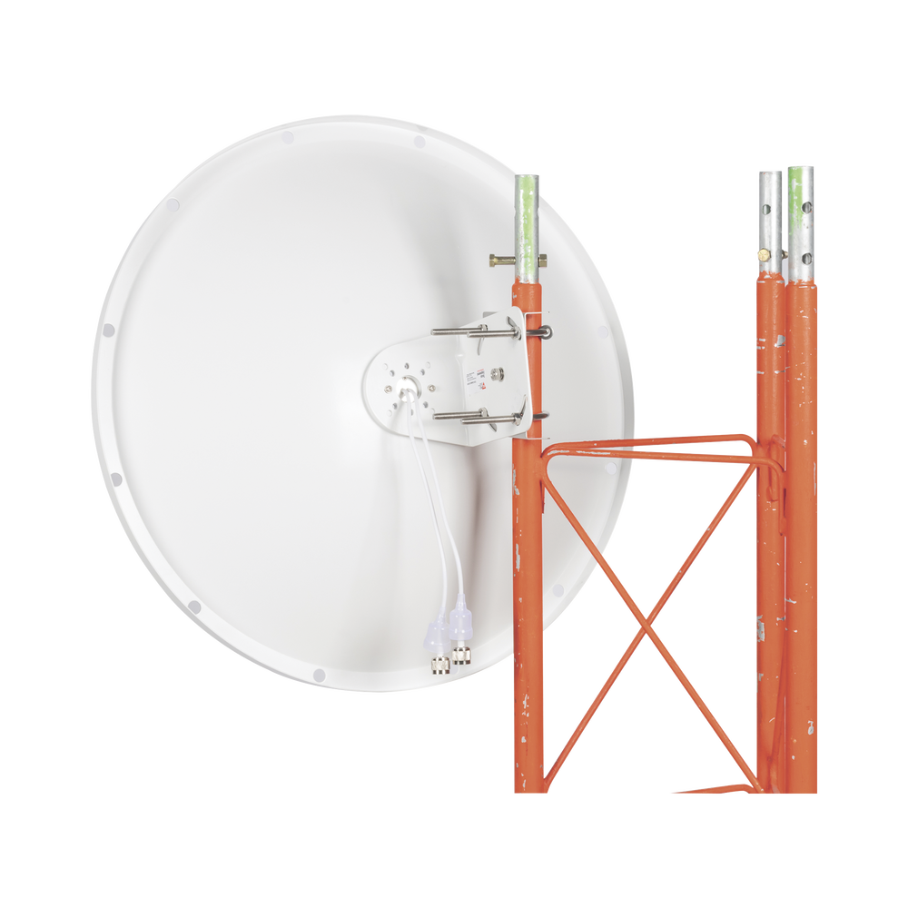 Extended Frequency Directional Antenna / 4.8 - 6.5 GHz / 28 dBi / N-Male connector with jumper included / 90º and 45º polarity / Mounting included for tower or mast