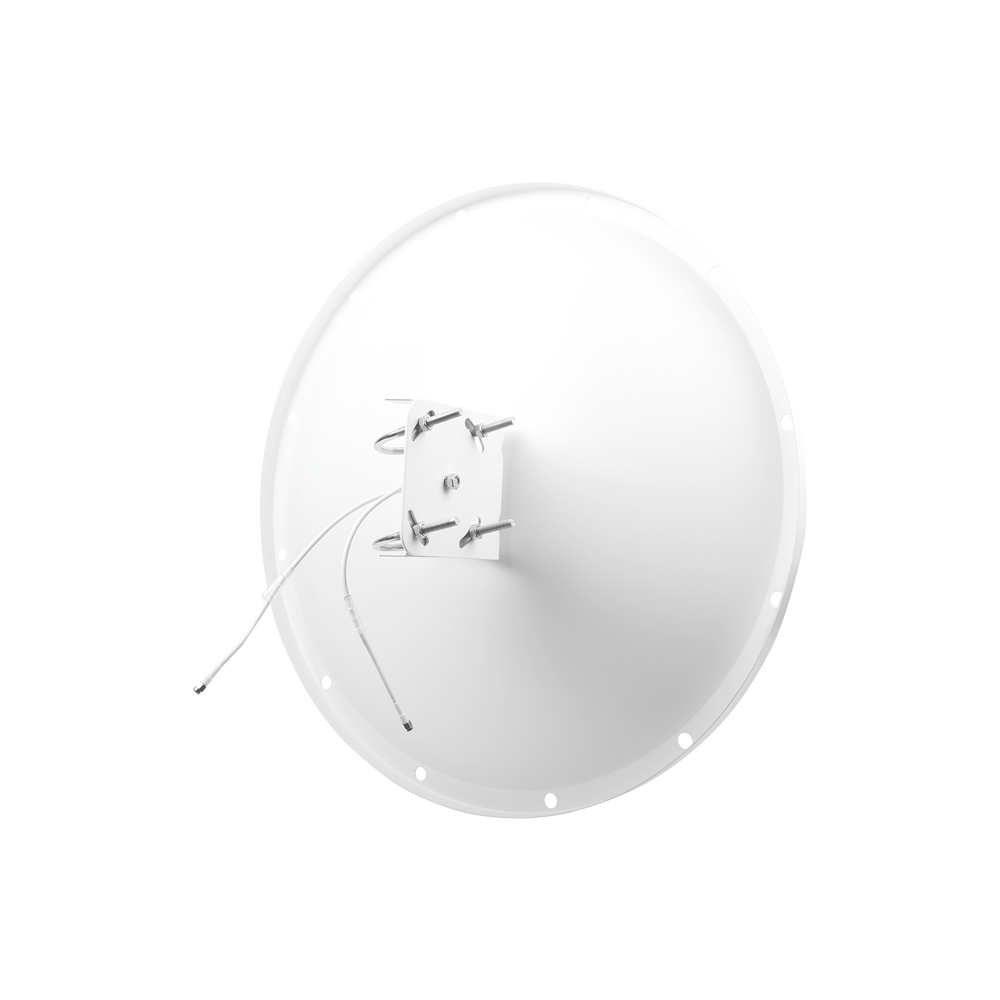 Extended Frequency Directional Antenna / 4.8 - 6.5 GHz / 28 dBi / Connector with SMA-Male Reverse jumper included / Polarity in 90º and 45º / Mount included for tower or mast