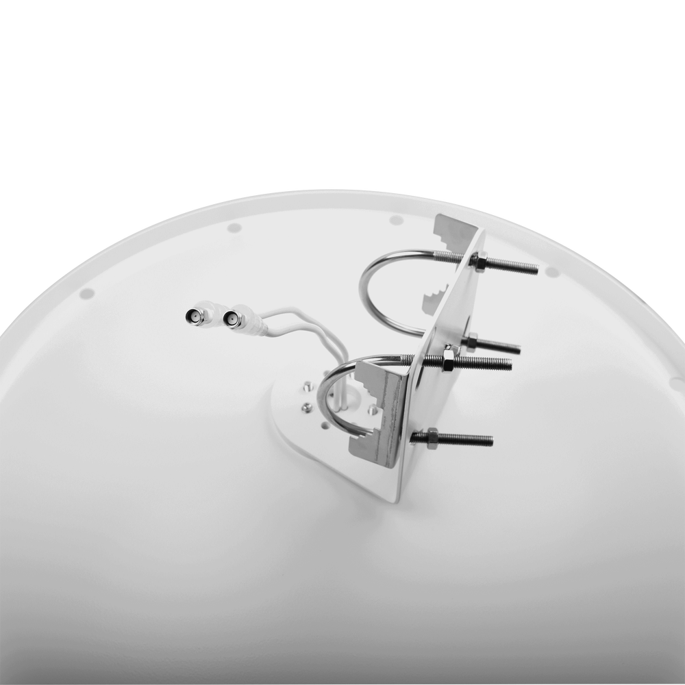 Extended Frequency Directional Antenna / 4.8 - 6.5 GHz / 28 dBi / Connector with SMA-Male Reverse jumper included / Polarity in 90º and 45º / Mount included for tower or mast