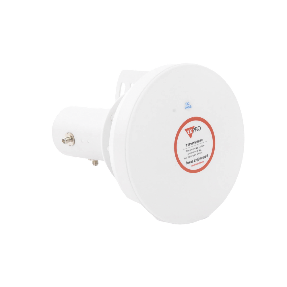 Symmetrical 45° Horn Sector Antenna, 15 dBi, 4.9 - 7GHz, Ideal for high noise environments, RPSMA connector type, with mounting and jumpers included