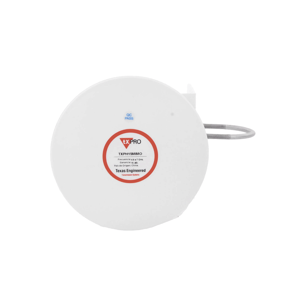Antena Sectorial Simétrica tipo corneta de 45 °, 15 dBi, 4.9 - 7GHz, Ideal para ambientes de alto ruido, Tipo de conector RPSMA, con montaje y jumpers incluidos